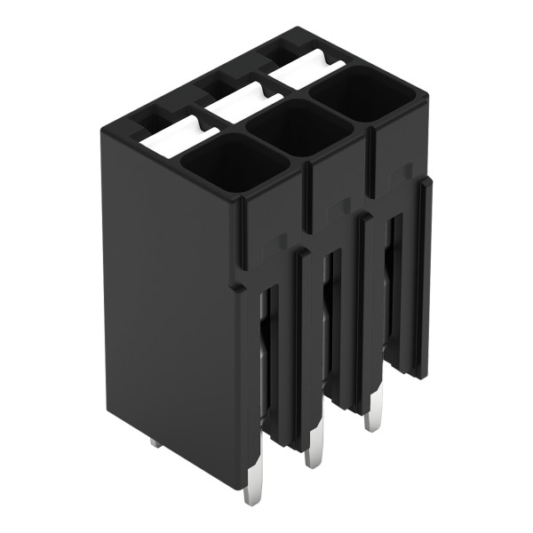 Borne pour circuits imprimés thr bouton-poussoir 1,5mm² pas3.5mm 3 pôles, noir