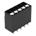 Borne pour circuits imprimés thr bouton-poussoir 1,5mm² pas3.5mm 5 pôles, noir