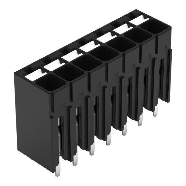 Borne pour circuits imprimés thr bouton-poussoir 1,5mm² pas3.5mm 7 pôles, noir