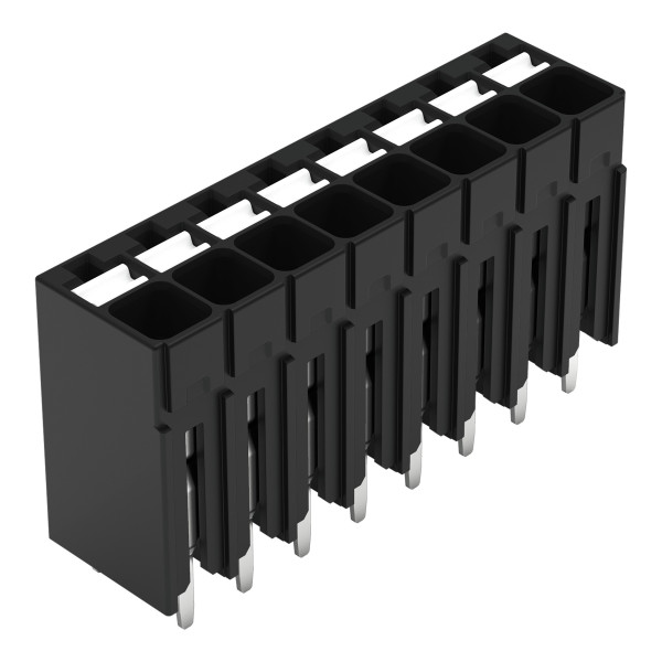 Borne pour circuits imprimés thr bouton-poussoir 1,5mm² pas3.5mm 8 pôles, noir