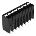 Borne pour circuits imprimés thr bouton-poussoir 1,5mm² pas3.5mm 8 pôles, noir