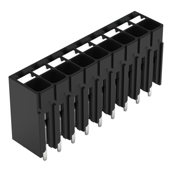 Borne pour circuits imprimés thr bouton-poussoir 1,5mm² pas3.5mm 9 pôles, noir