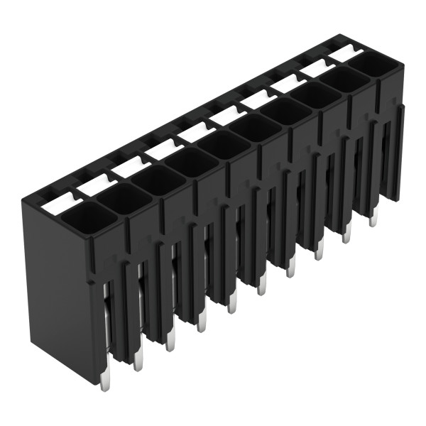 Borne pour circuits imprimés thr bouton-poussoir 1,5mm² pas3.5mm 10 pôles, noir