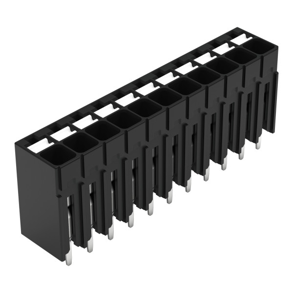 Borne pour circuits imprimés thr bouton-poussoir 1,5mm² pas3.5mm 11 pôles, noir