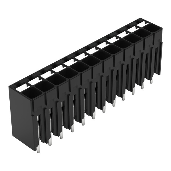 Borne pour circuits imprimés thr bouton-poussoir 1,5mm² pas3.5mm 12 pôles, noir