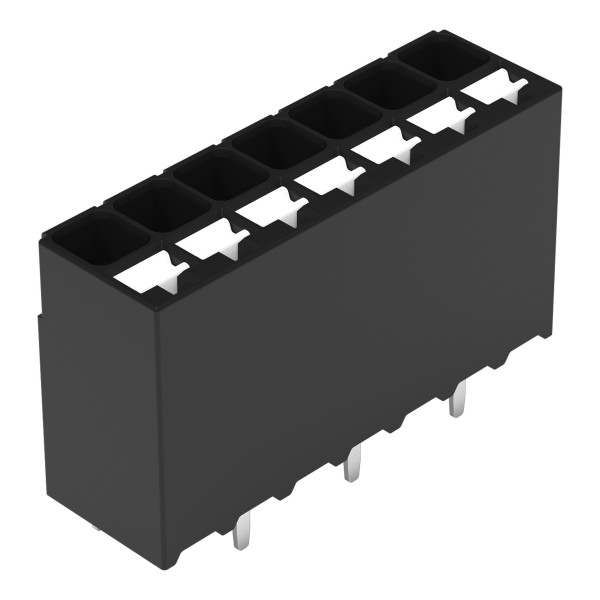 Borne pour circuits imprimés thr bouton-poussoir 1,5mm² pas3.5mm 7 pôles, noir