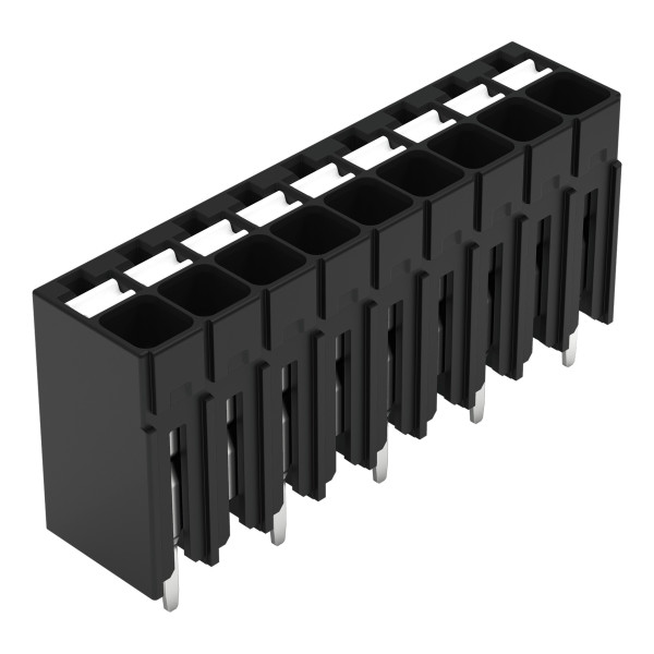 Borne pour circuits imprimés thr bouton-poussoir 1,5mm² pas3.5mm 9 pôles, noir