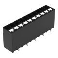 Borne pour circuits imprimés thr bouton-poussoir 1,5mm² pas3.5mm 10 pôles, noir