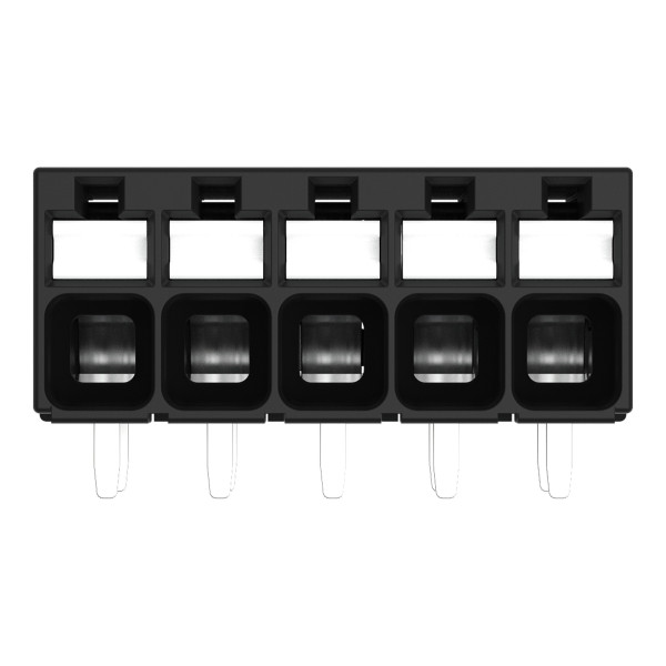 Borne pour circuits imprimés thr bouton-poussoir 1,5mm² pas3.5mm 5 pôles, noir