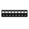 Borne pour circuits imprimés thr bouton-poussoir 1,5mm² pas3.5mm 8 pôles, noir
