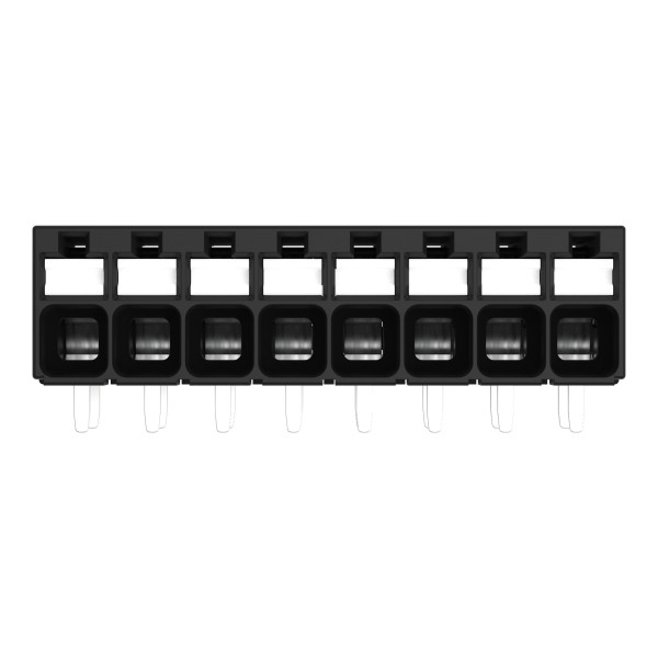 Borne pour circuits imprimés thr bouton-poussoir 1,5mm² pas3.5mm 8 pôles, noir