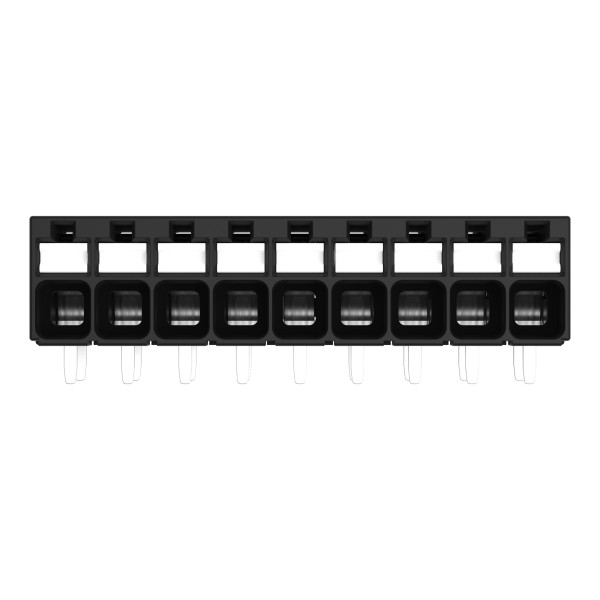 Borne pour circuits imprimés thr bouton-poussoir 1,5mm² pas3.5mm 9 pôles, noir