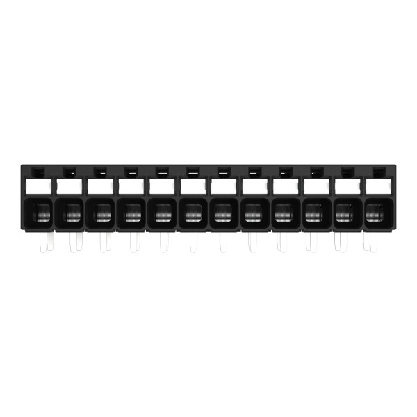 Borne pour circuits imprimés thr bouton-poussoir 1,5mm² pas3.5mm 12 pôles, noir