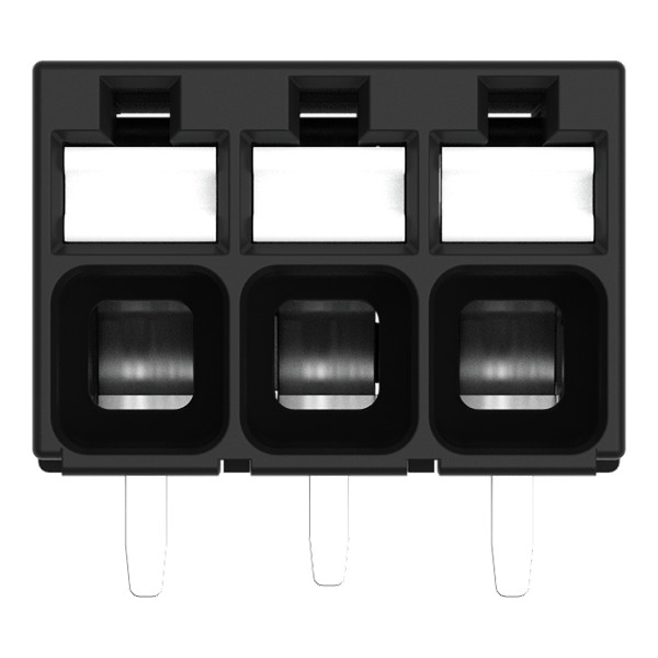 Borne pour circuits imprimés thr bouton-poussoir 1,5mm² pas3.5mm 3 pôles, noir