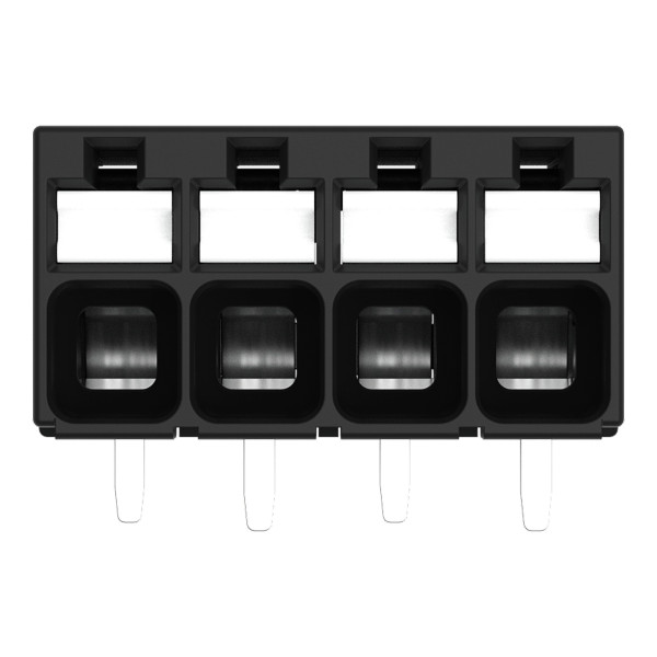 Borne pour circuits imprimés thr bouton-poussoir 1,5mm² pas3.5mm 4 pôles, noir