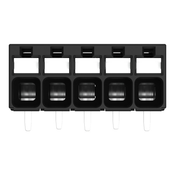 Borne pour circuits imprimés thr bouton-poussoir 1,5mm² pas3.5mm 5 pôles, noir