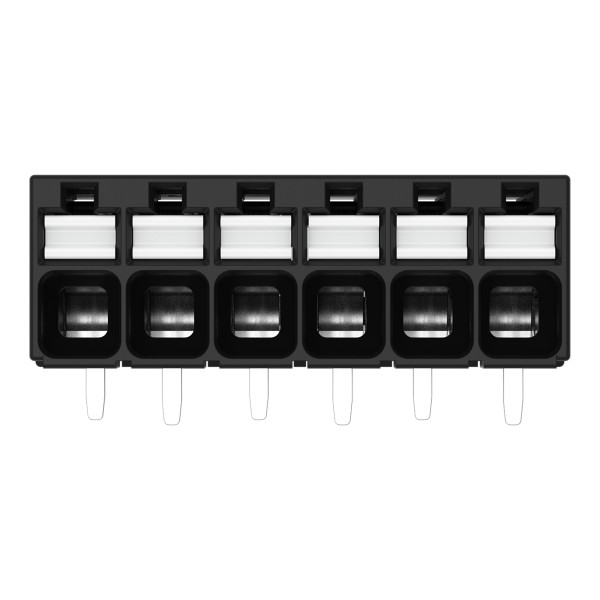 Borne pour circuits imprimés thr bouton-poussoir 1,5mm² pas3.5mm 6 pôles, noir