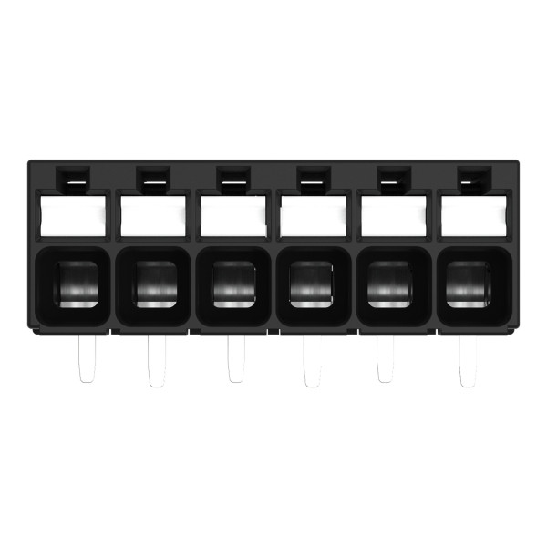 Borne pour circuits imprimés thr bouton-poussoir 1,5mm² pas3.5mm 6 pôles, noir
