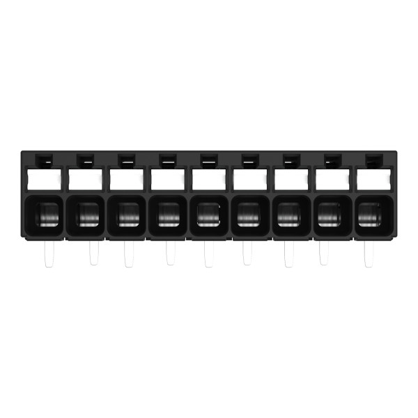 Borne pour circuits imprimés thr bouton-poussoir 1,5mm² pas3.5mm 9 pôles, noir