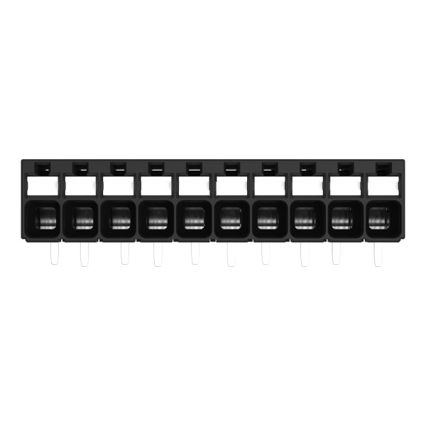 Borne pour circuits imprimés thr bouton-poussoir 1,5mm² pas3.5mm 10 pôles, noir