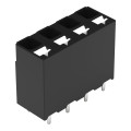 Borne pour circuits imprimés thr bouton-poussoir 1,5mm² pas 5mm 4 pôles, noir