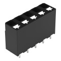 Borne pour circuits imprimés thr bouton-poussoir 1,5mm² pas 5mm 5 pôles, noir