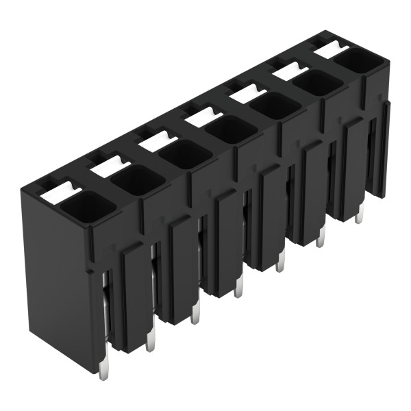 Borne pour circuits imprimés thr bouton-poussoir 1,5mm² pas 5mm 7 pôles, noir