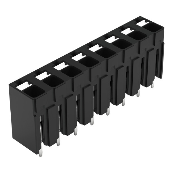 Borne pour circuits imprimés thr bouton-poussoir 1,5mm² pas 5mm 8 pôles, noir