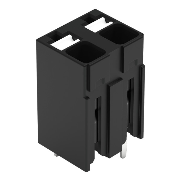 Borne pour circuits imprimés thr bouton-poussoir 1,5mm² pas 5mm 2 pôles, noir