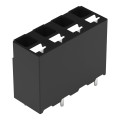 Borne pour circuits imprimés thr bouton-poussoir 1,5mm² pas 5mm 4 pôles, noir