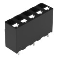 Borne pour circuits imprimés thr bouton-poussoir 1,5mm² pas 5mm 5 pôles, noir