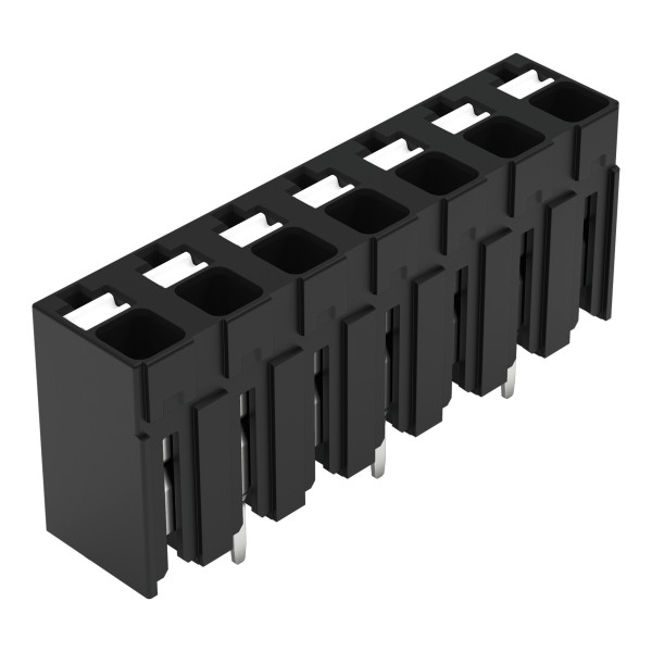 Borne pour circuits imprimés thr bouton-poussoir 1,5mm² pas 5mm 7 pôles, noir