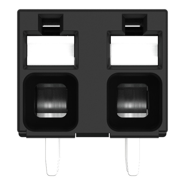 Borne pour circuits imprimés thr bouton-poussoir 1,5mm² pas 5mm 2 pôles, noir