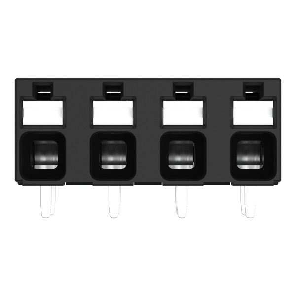 Borne pour circuits imprimés thr bouton-poussoir 1,5mm² pas 5mm 4 pôles, noir