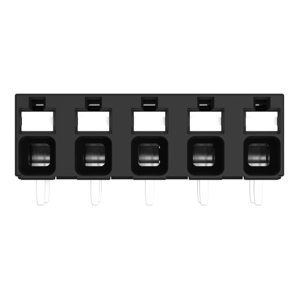Borne pour circuits imprimés thr bouton-poussoir 1,5mm² pas 5mm 5 pôles, noir