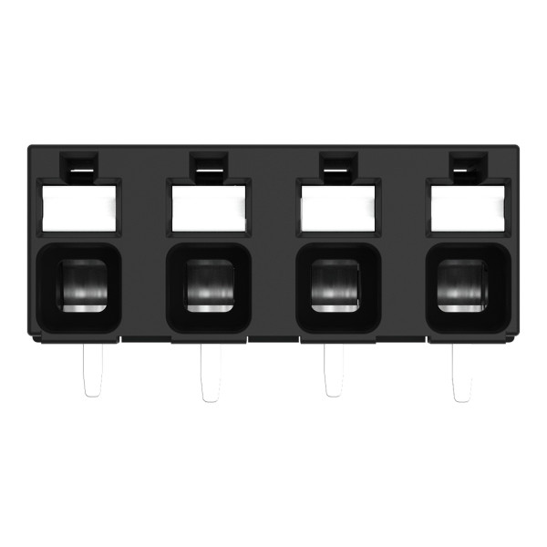 Borne pour circuits imprimés thr bouton-poussoir 1,5mm² pas 5mm 4 pôles, noir