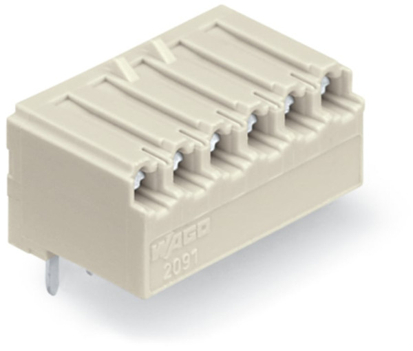 Connecteur femelle thr 0.4 x 0.9 mm solder pin coudé, gris clair