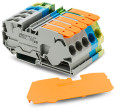 Kit pour courant triphasé avec plaque d'extrémité orange, gris/bleu/ja-ve
