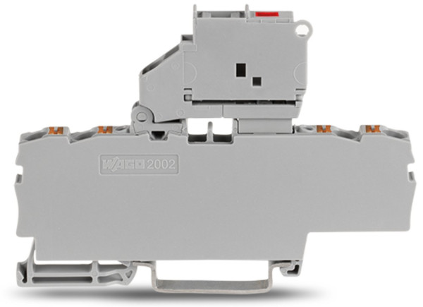 Borne à fusible pour 4 conducteurs avec porte-fusible pivotant avec plaque d'ext