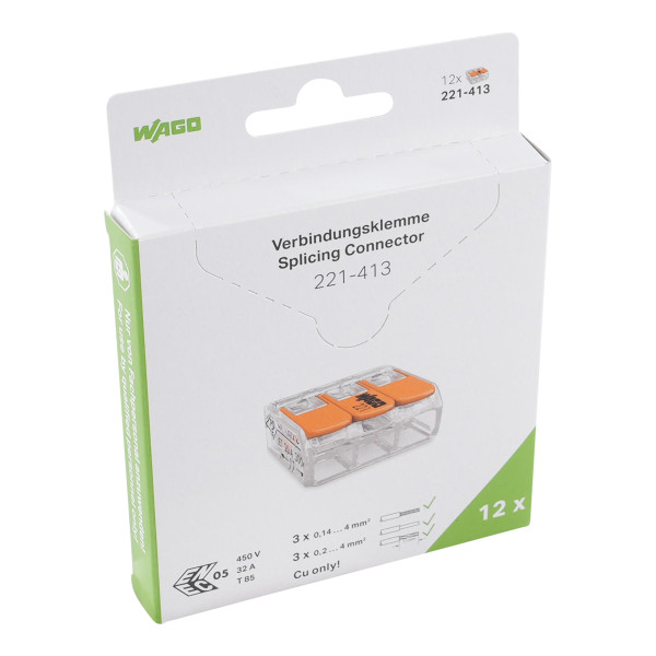 Blister de 12 bornes 221 3x4mm²