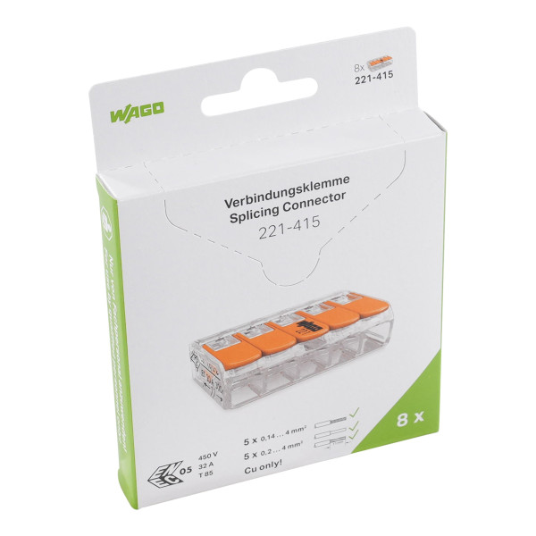 Blister de 8 bornes 221 5x4mm²