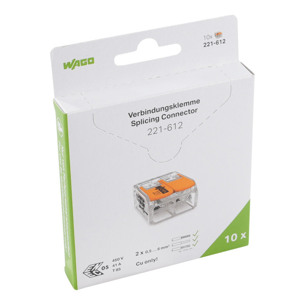 Blister de 10 bornes 221 2x6mm²