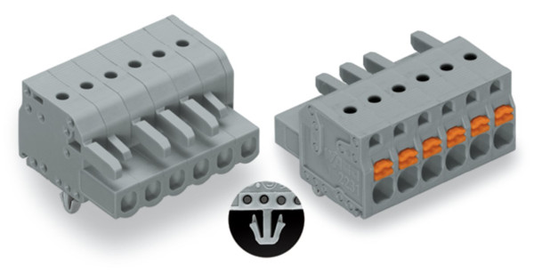 Connecteur femelle pour 1 conducteur gris