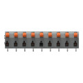 Borne pour circuits imprimés levier 1,5mm² pas7.5mm 9 pôles, gris
