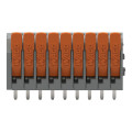 Borne pour circuits imprimés levier 1,5mm² pas3.5mm 9 pôles, gris