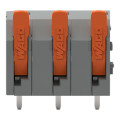 Borne pour circuits imprimés levier 1,5mm² pas7.5mm 3 pôles, gris