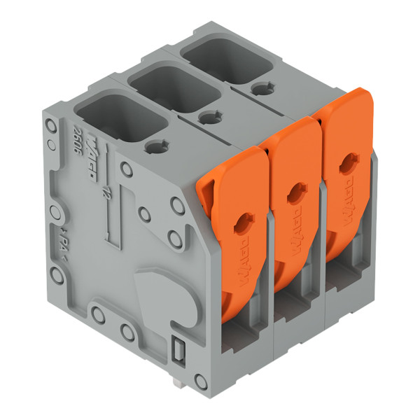 Borne pour ci levier 6mm² pas7.5mm 11 pôles, gris
