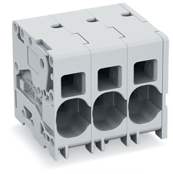 Borne pour ci 16mm² pas 10mm 4 pôles, gris