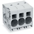 Borne pour ci 16mm² pas 10mm 4 pôles, gris