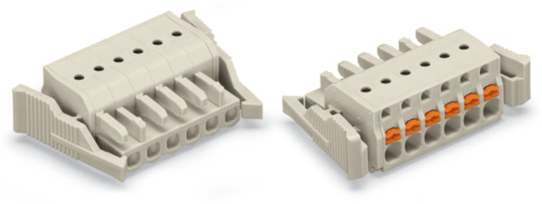 Connecteur femelle pour 1 conducteur 100% protégé contre l'inversion, gris clair